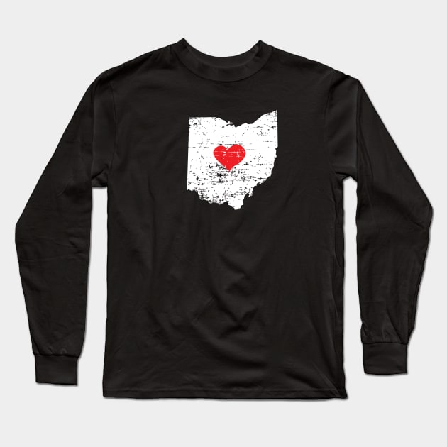 <3 Ohio State Map T Shirt for Men Women and Kids Long Sleeve T-Shirt by HopeandHobby